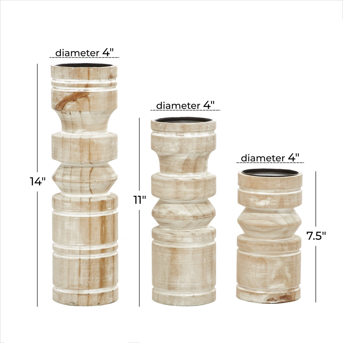 Nordic Whittles — Natural Turned Wood Candle Holder Set