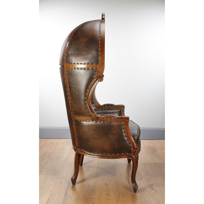 Ormaraud — Traditional Leather High-Back Accent Chair