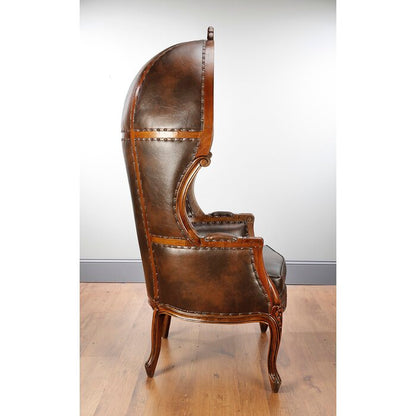 Ormaraud — Traditional Leather High-Back Accent Chair
