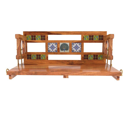 Rathira Carve — Handcrafted Teak & Ceramic Tile Hanging Swing