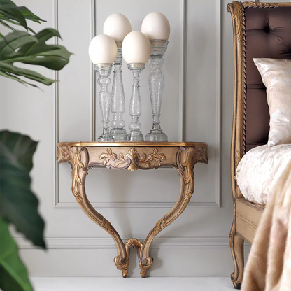 Solène Bruniôr — French Rococo Gold Wall-Mounted Bedside Table
