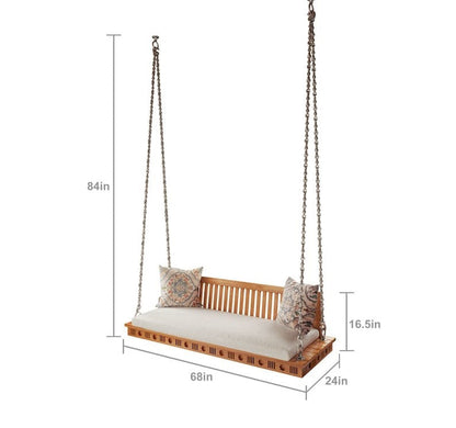Meharin Soléa — Handcrafted Teak Slatted Hanging Swing