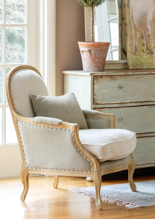 Maurelle — French Provincial Cream Upholstered Accent Armchair