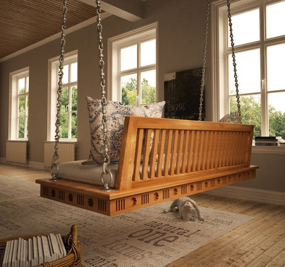 Meharin Soléa — Handcrafted Teak Slatted Hanging Swing