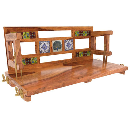 Rathira Carve — Handcrafted Teak & Ceramic Tile Hanging Swing