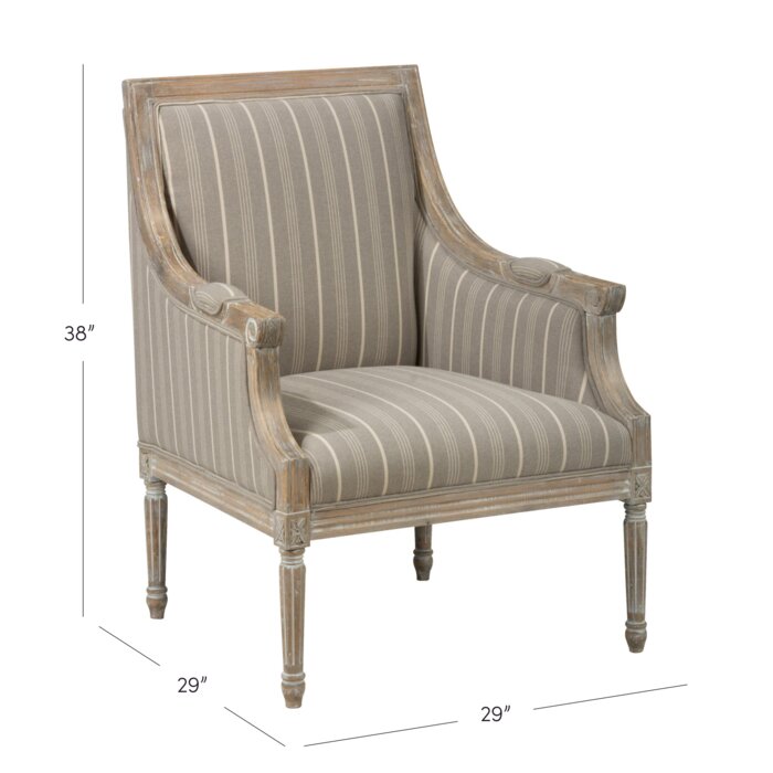 Dreliane — French Provincial Striped Upholstered Armchair