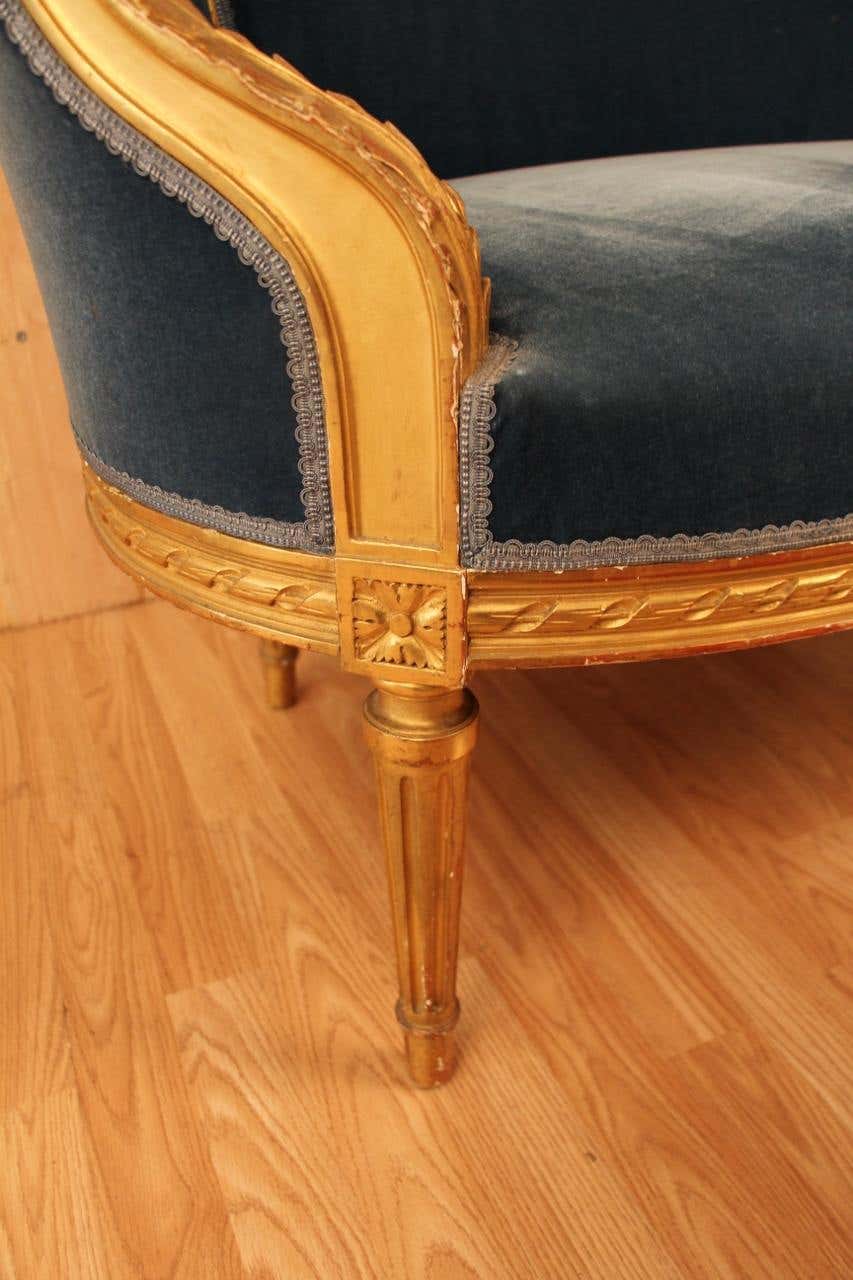 Saphir Impérial — French Neoclassical Gilded Settee