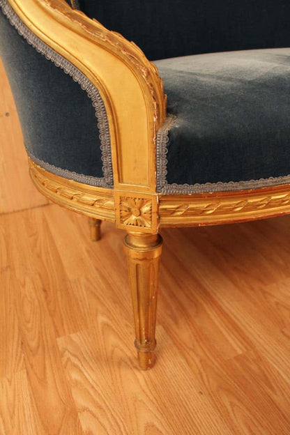 Saphir Impérial — French Neoclassical Gilded Settee