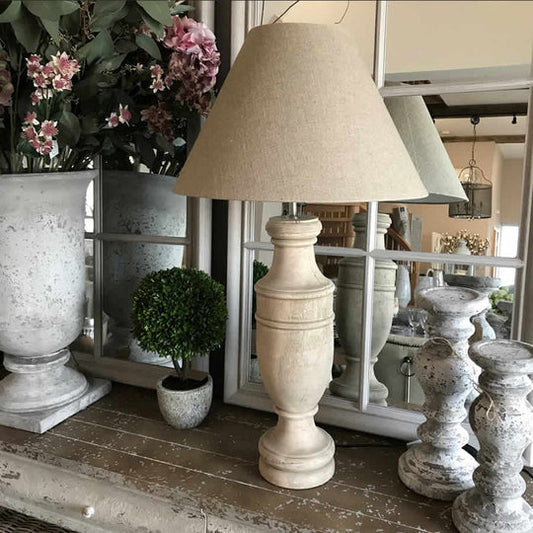 Calcaire — French Provincial Carved Wood Table Lamp