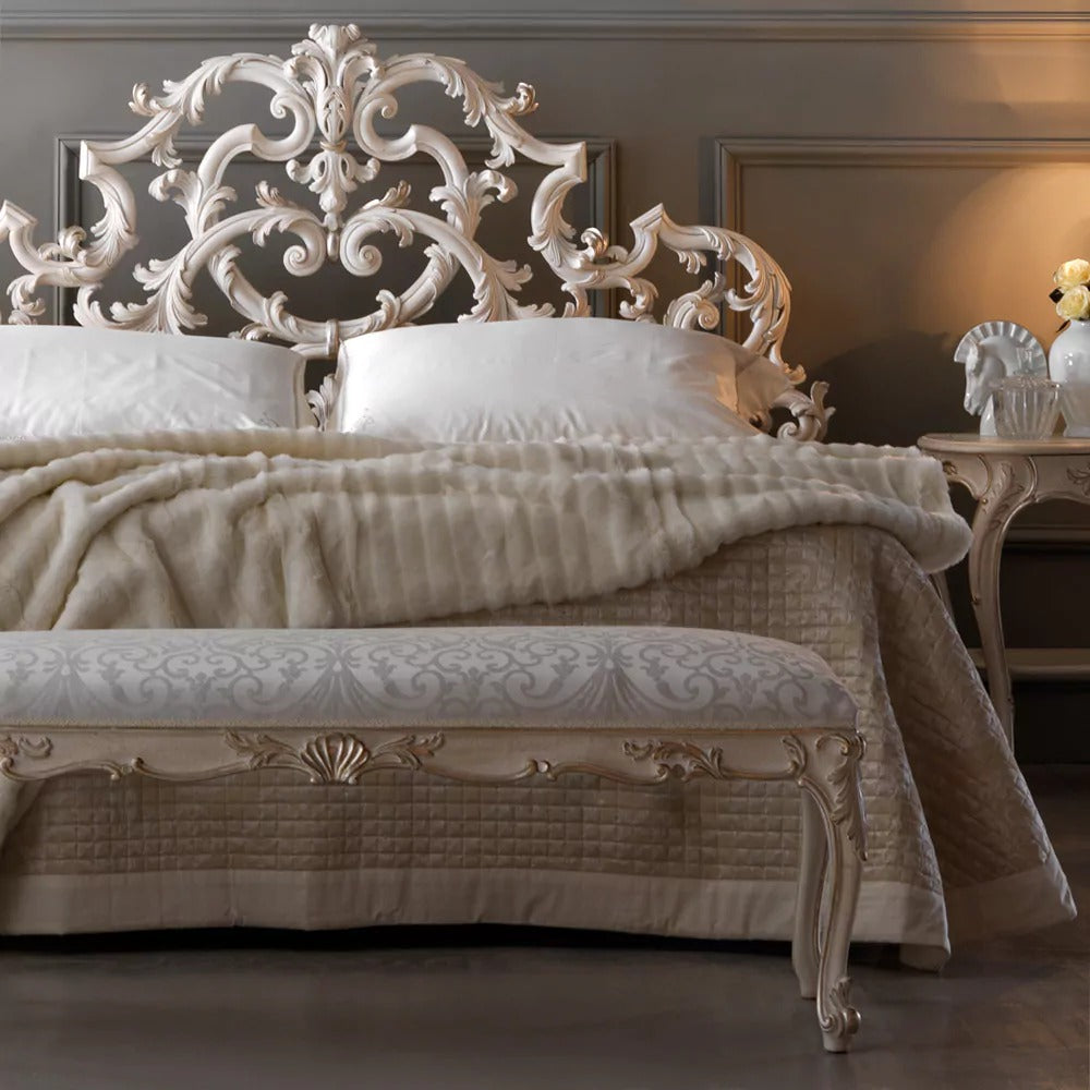 Belthavienne — French Carved Upholstered Bed