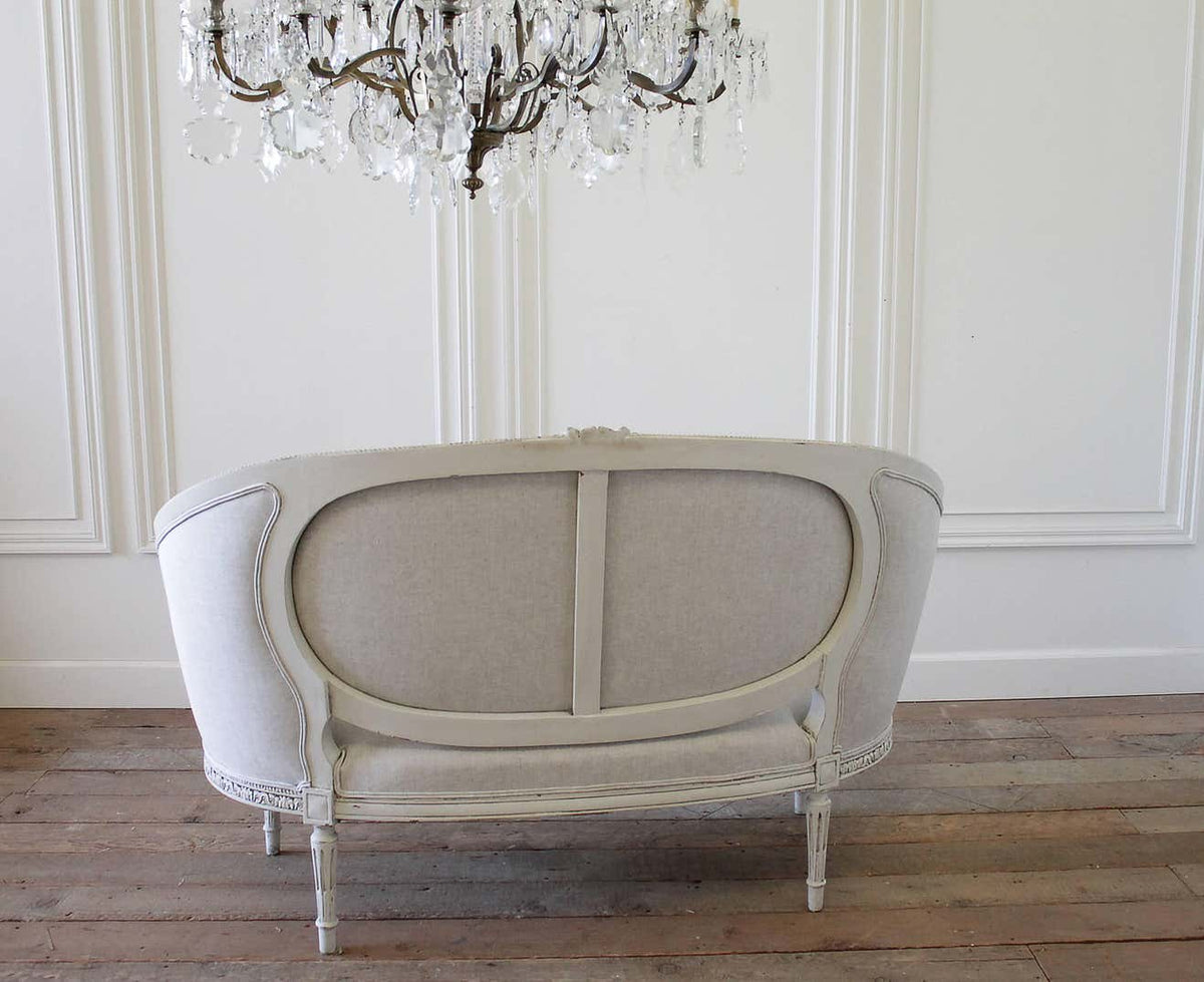 Perle Muette — Handcrafted Teak French Neoclassical Settee