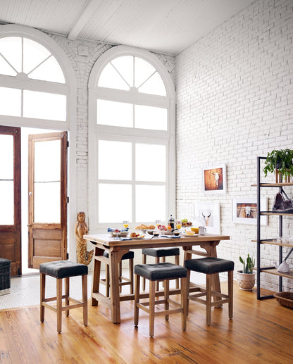 Virellune — Upholstered Wood Bar Stool