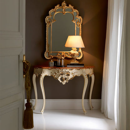 Élianne Roséclat — French Provincial Ivory Console Table with Mirror